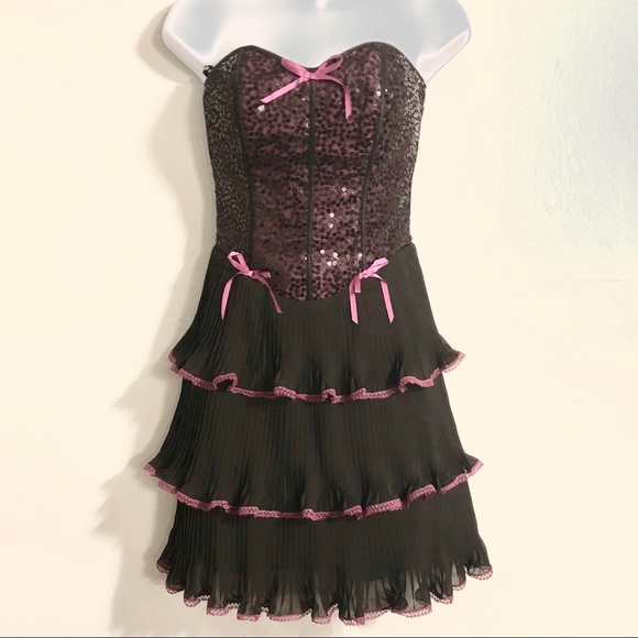 Betsey Johnson sequin tiered cupcake corset dress - Picture 2 of 8